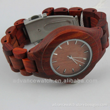 Wooden watch, japan quartz watch Red sandal wood, 100% natural wood watch